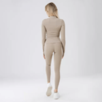 SPORTSKI TOP SA ZATVARAČEM (DUGI RUKAVI) LIVIA, Bež - Slika 5