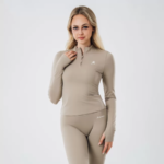 SPORTSKI TOP SA ZATVARAČEM (DUGI RUKAVI) LIVIA, Bež