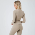 SPORTSKI TOP SA ZATVARAČEM (DUGI RUKAVI) LIVIA, Bež - Slika 3